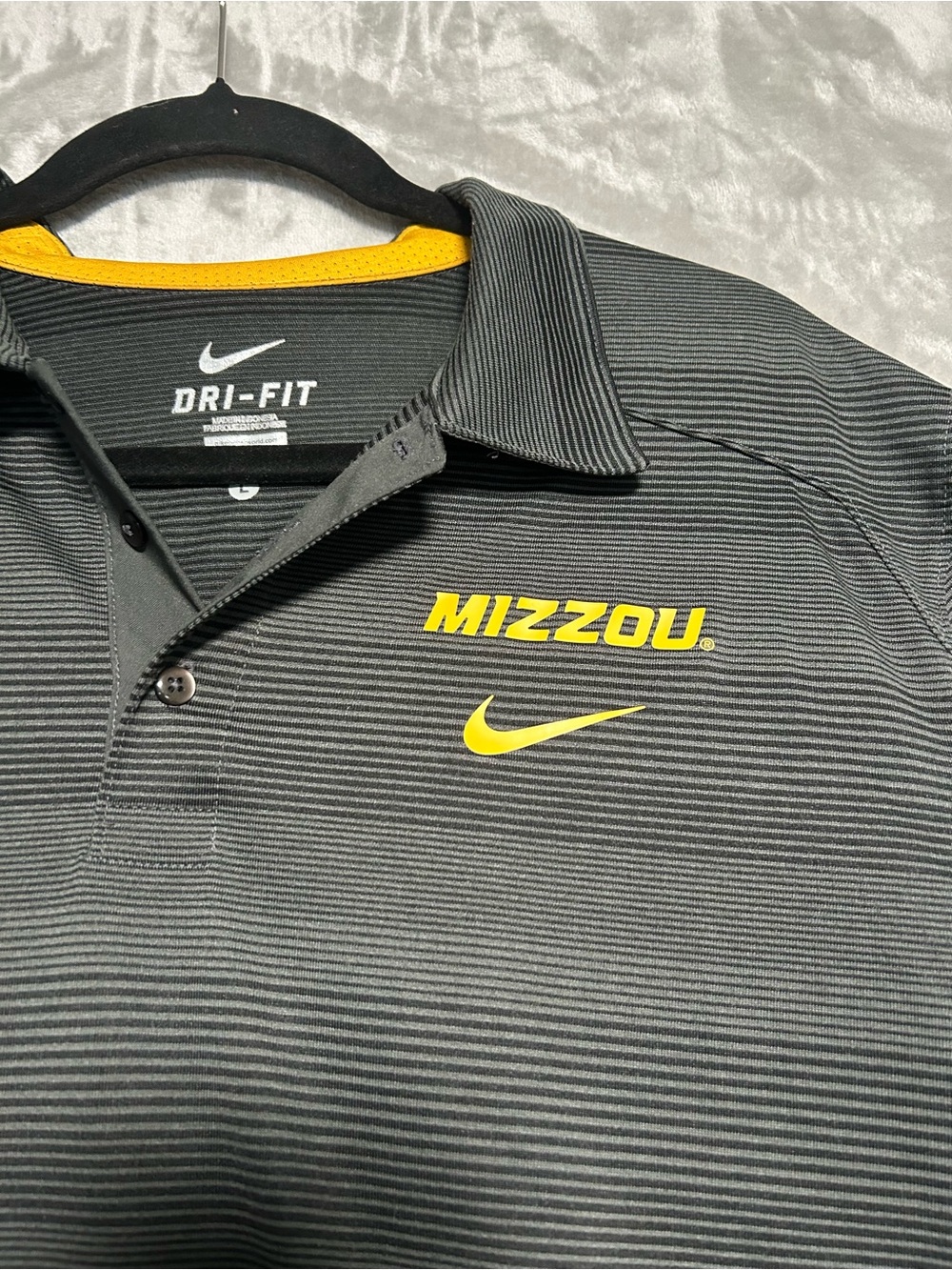 Nike Mizzou Alumni Polo Shirt Men’s Large Stripe Dri-Fit Missouri Tigers - Picture 5 of 9